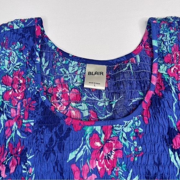 Blair Maxi Dress Floral Short Sleeve Smocking Boho Modest Summer Spring Peasant - Picture 9 of 10